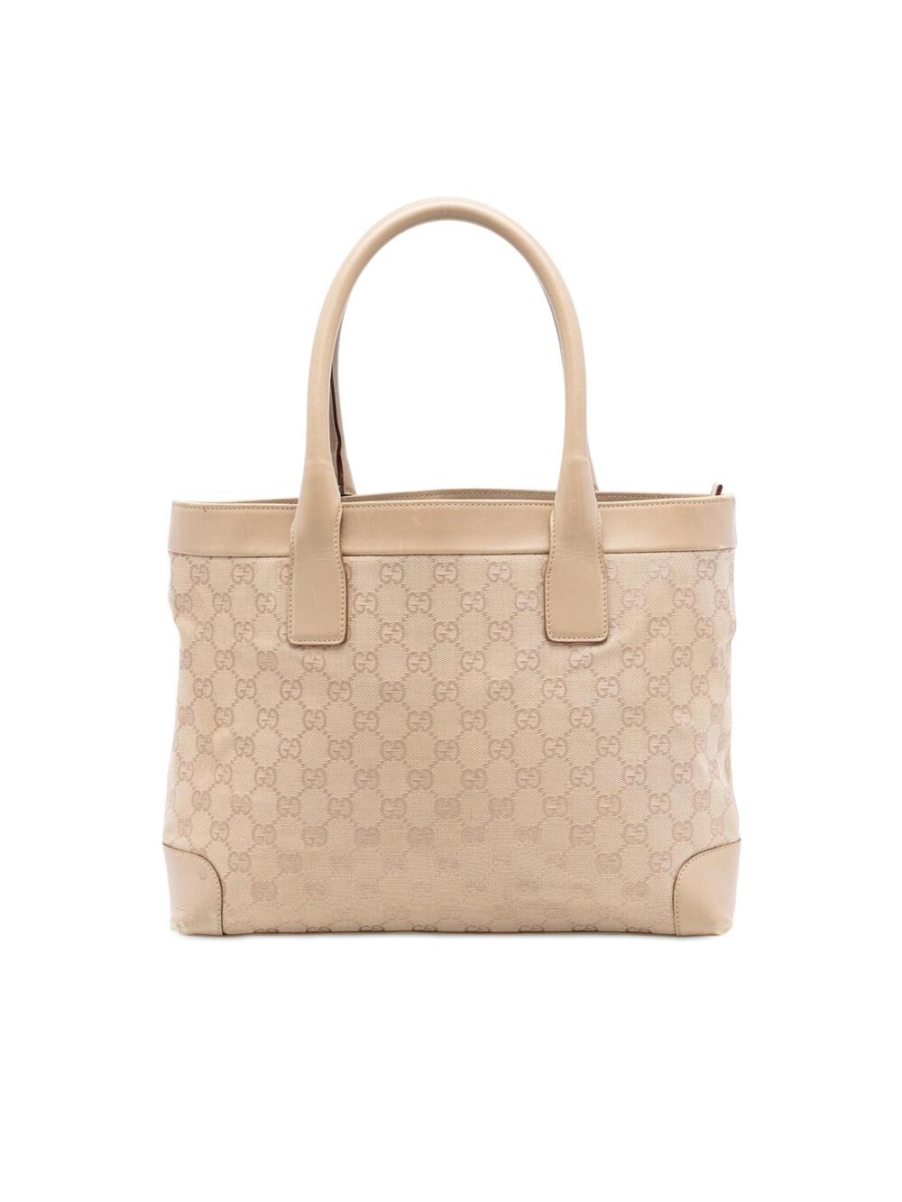 Gucci Gg Canvas Tote Pre-Loved Beige #370143G37B